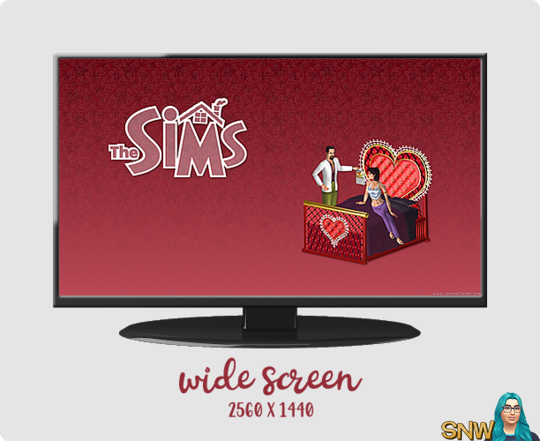 The Sims Valentine's Day widescreen wallpaper love heart bed vibrating nostalgia retro