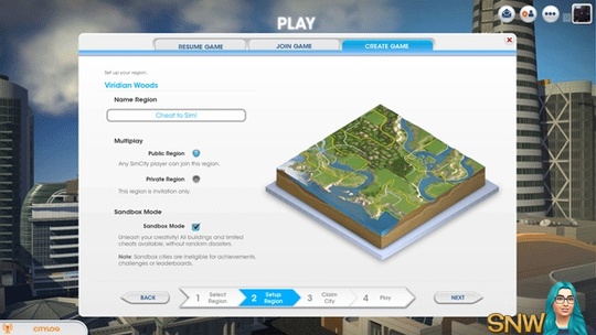 SimCity Sandbox Mode