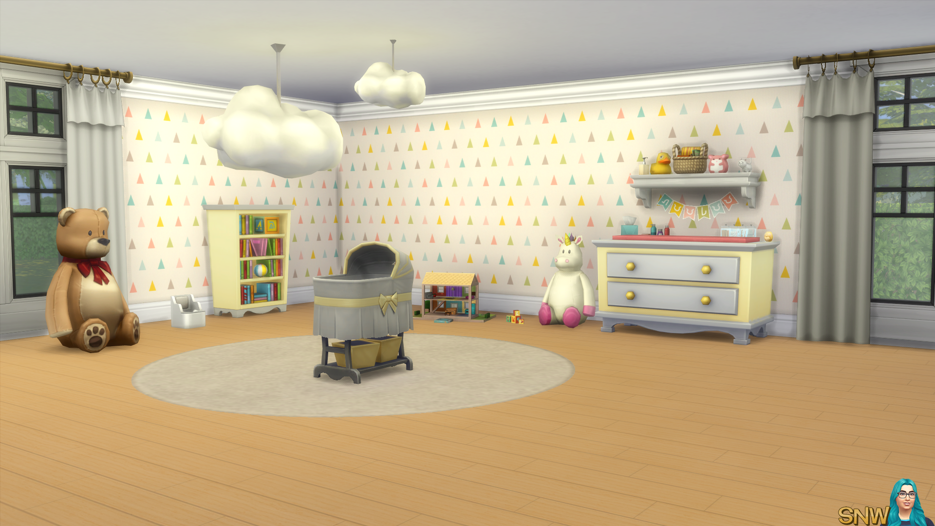 Nursery Walls Set #1 - Basics + Triangles | SNW | SimsNetwork.com