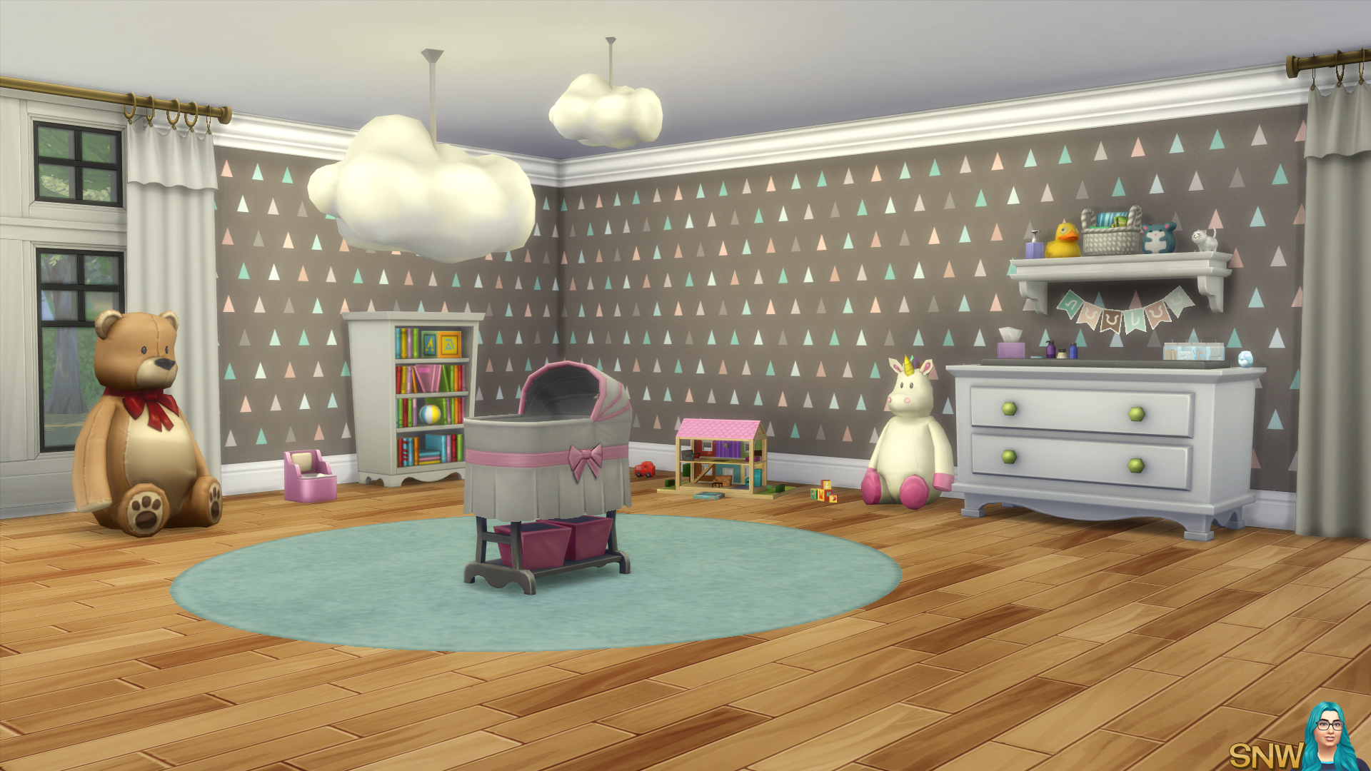 Nursery Walls Set #6 - Basics + Triangles | SNW | SimsNetwork.com